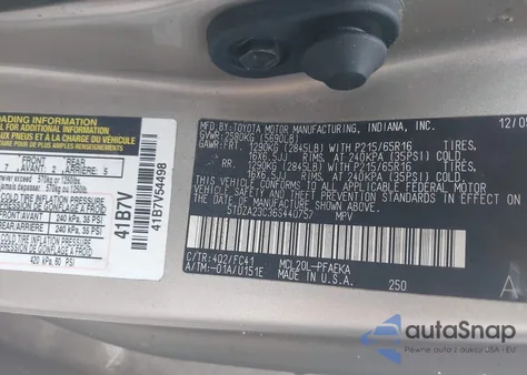 2006 Toyota Sienna Le из США, поврежденный, VIN 5TDZA23C36S440757